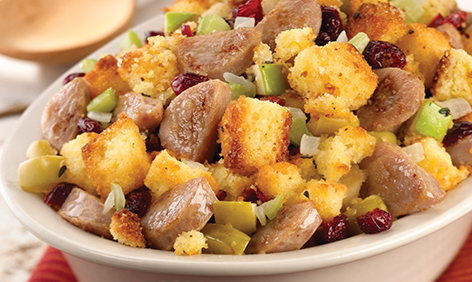 Cornbread Stuffing with Sweet Apple Chicken Sausage