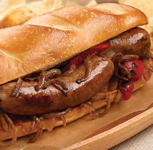 Sweet Italian Chicken Sausage Hoagies