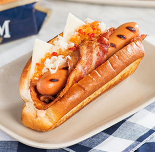 Bacon Reuben Dog
