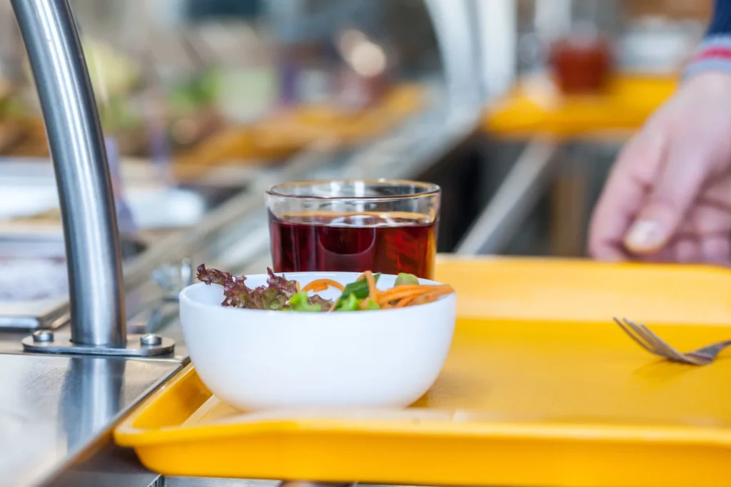 Campus dining hall serving line