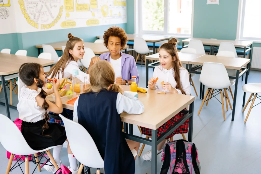 School cafeteria lunch period
