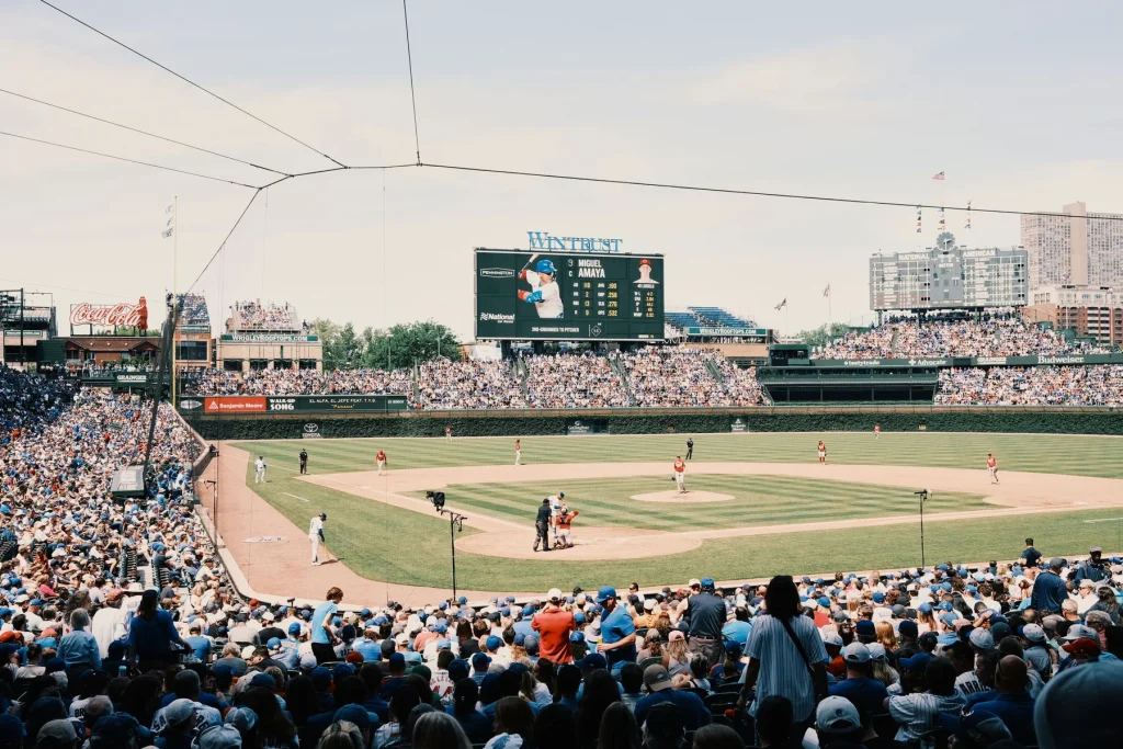 Packed ballpark on game day